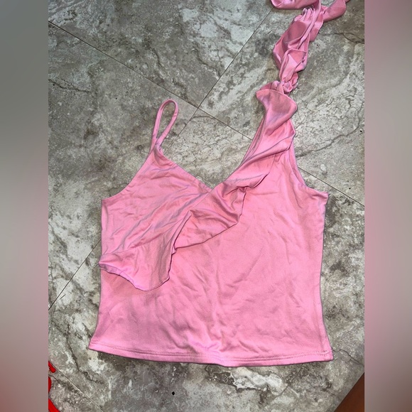 Gaze Pink Asymmetrical Ruffled Camisole - Picture 1 of 2